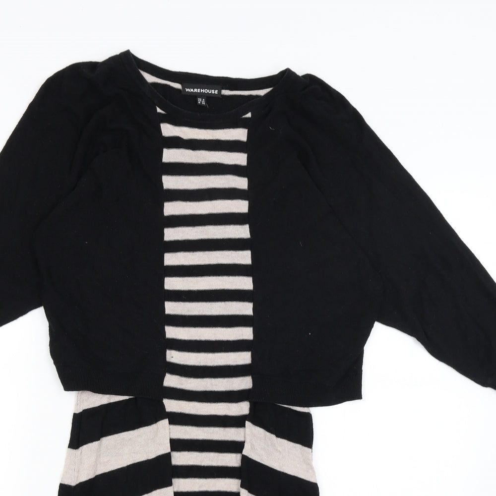 Warehouse Womens Beige Striped  T-Shirt Dress  Size 8