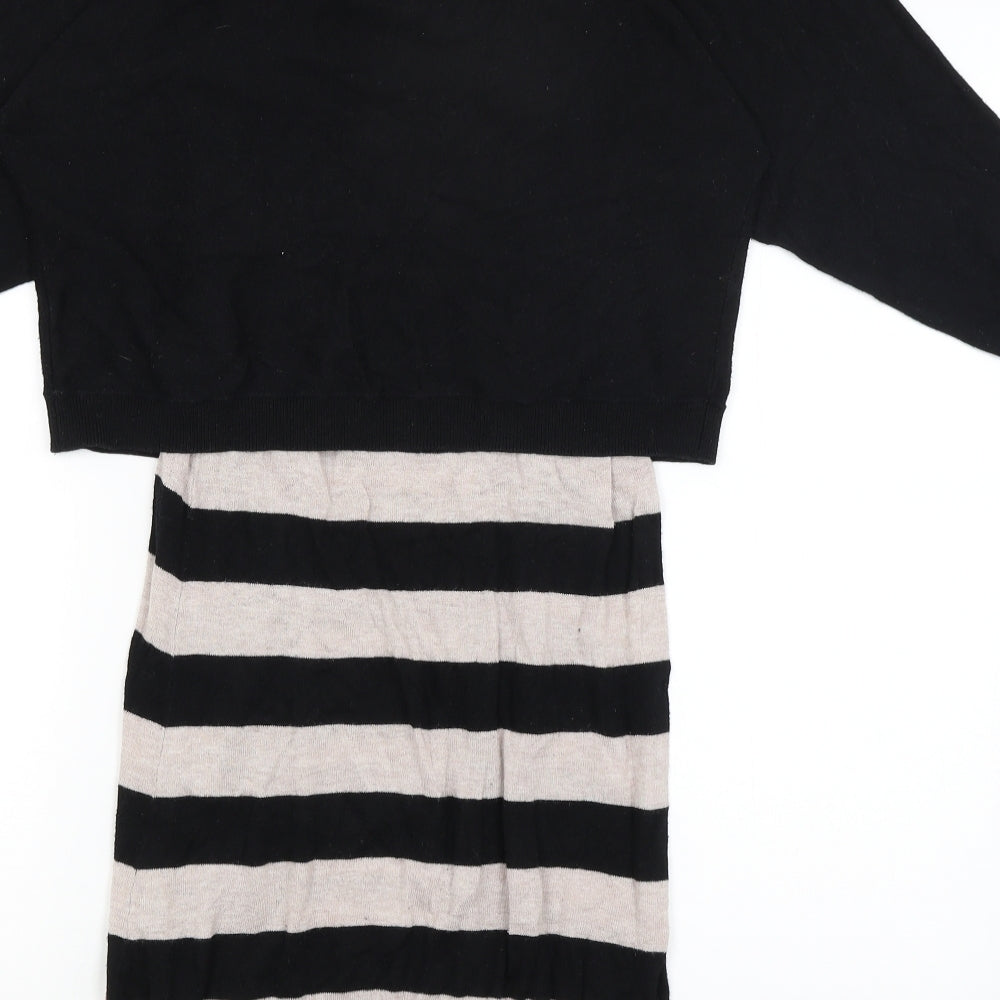 Warehouse Womens Beige Striped  T-Shirt Dress  Size 8