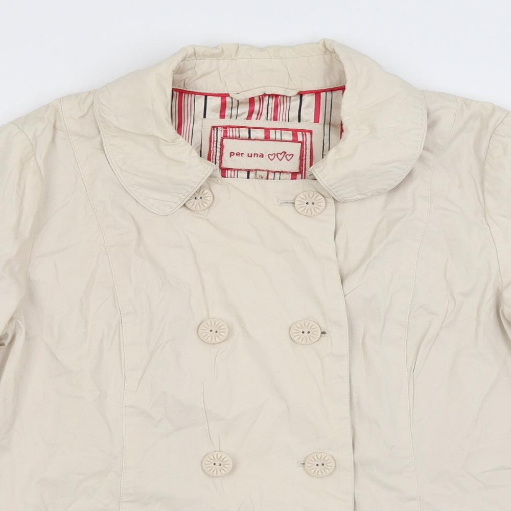 Per Una Womens Ivory   Jacket Coat Size 16