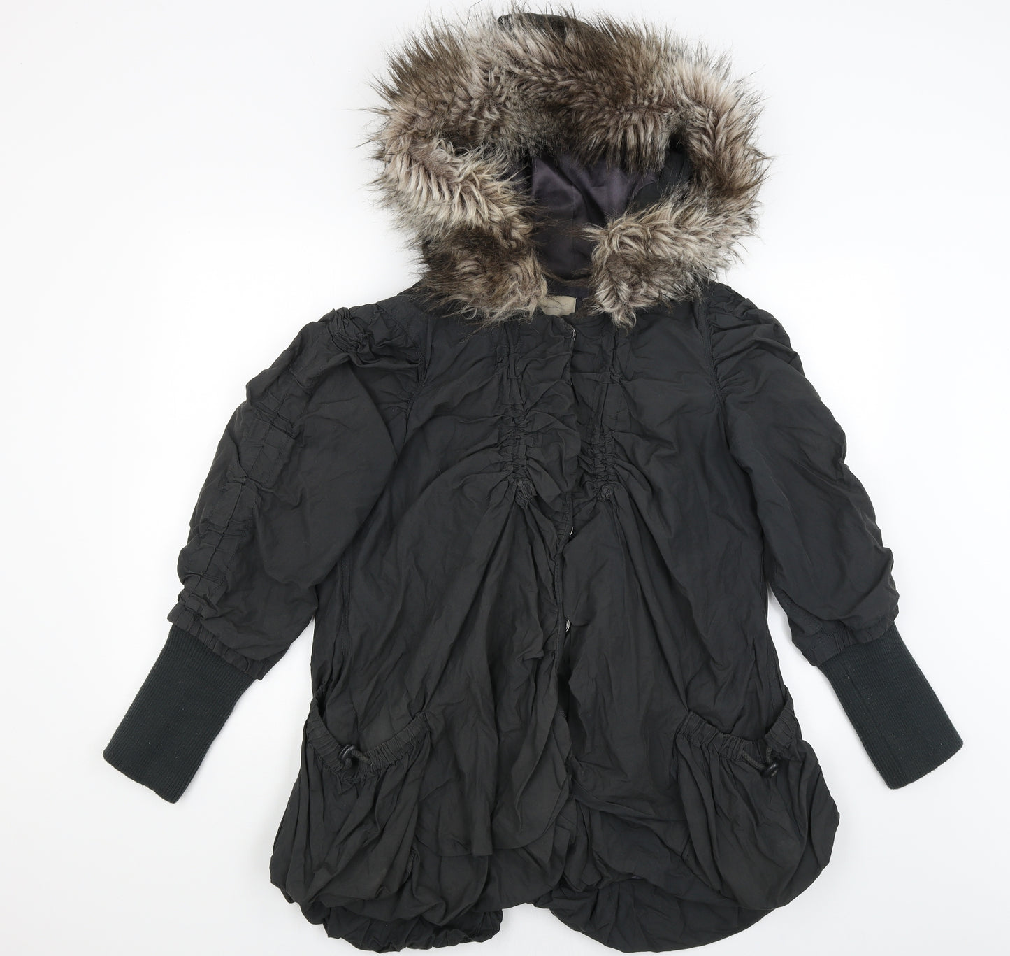 River Island Womens Black   Overcoat Coat Size 6