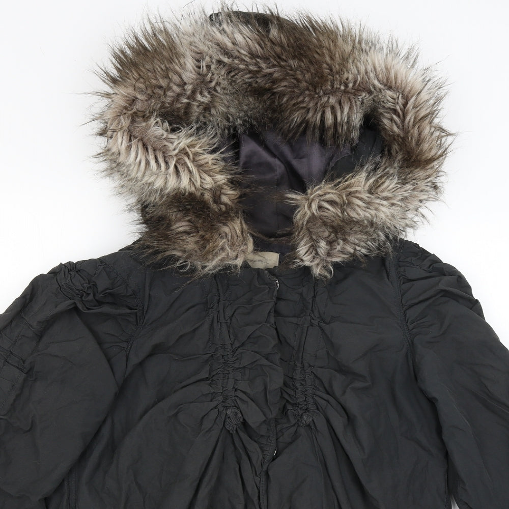 River Island Womens Black   Overcoat Coat Size 6
