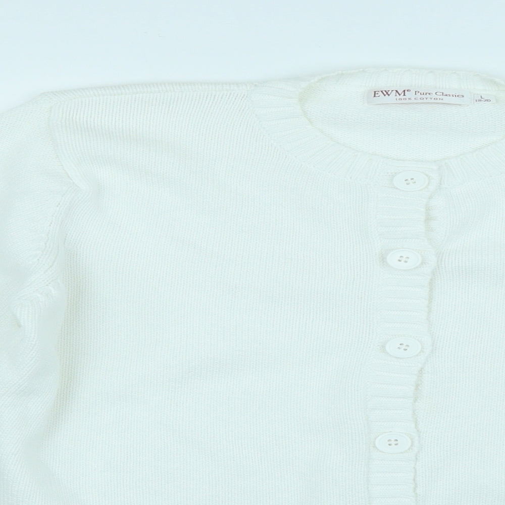 EWM Womens White   Cardigan Jumper Size L