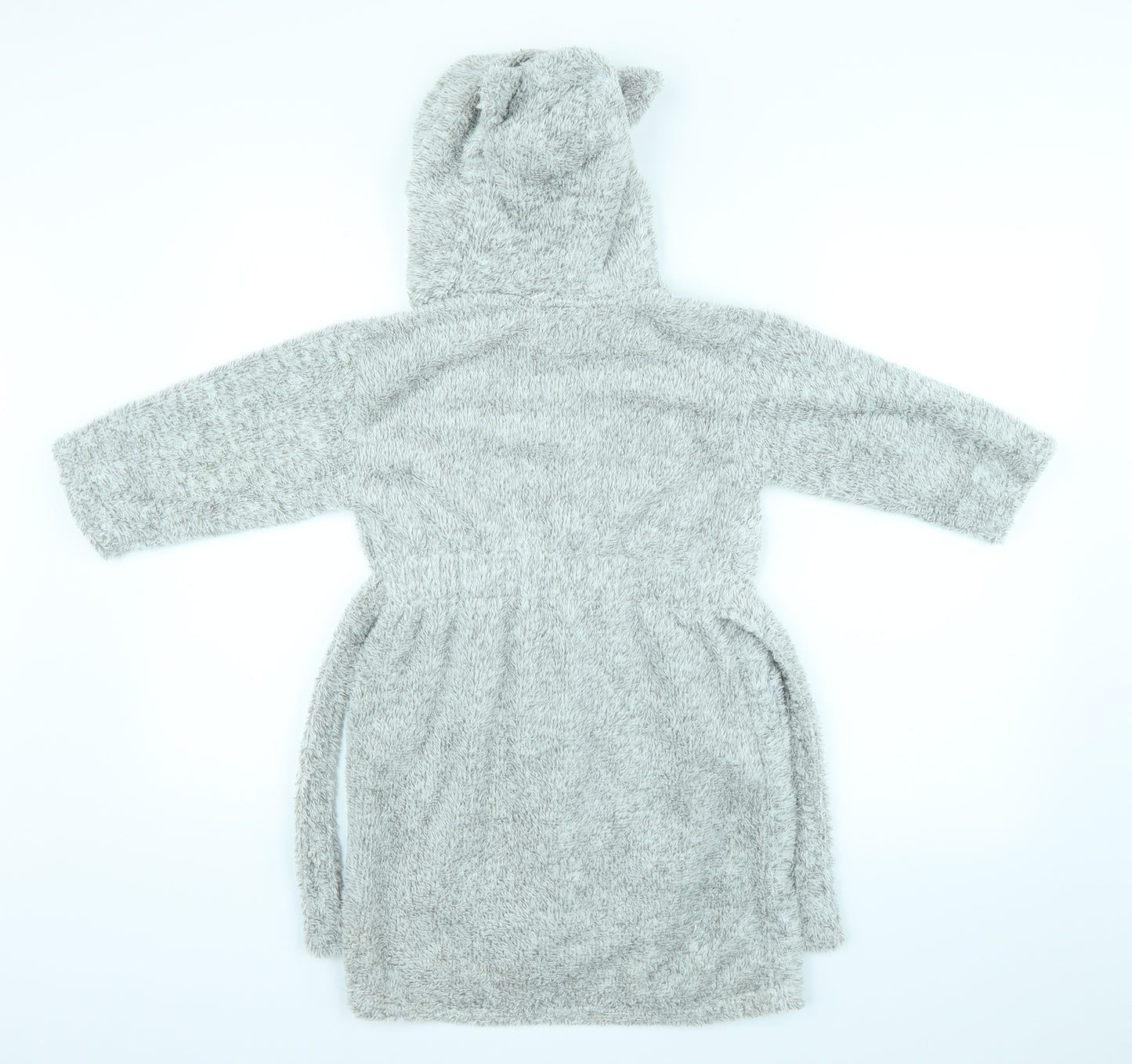 F&F Girls Grey Solid   Robe Size 3-4 Years