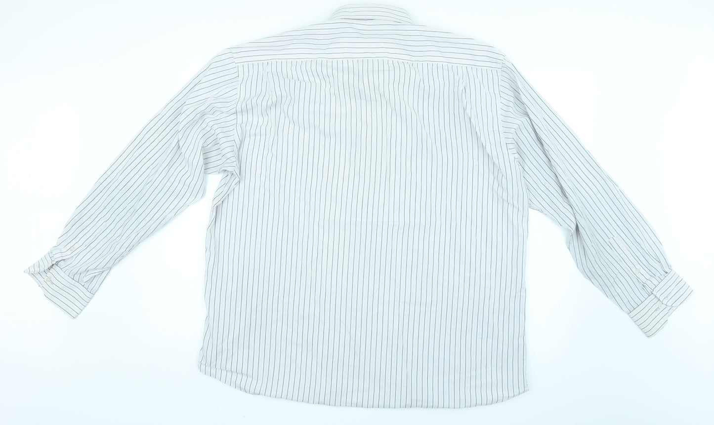 Piscador Mens White Striped   Dress Shirt Size 44