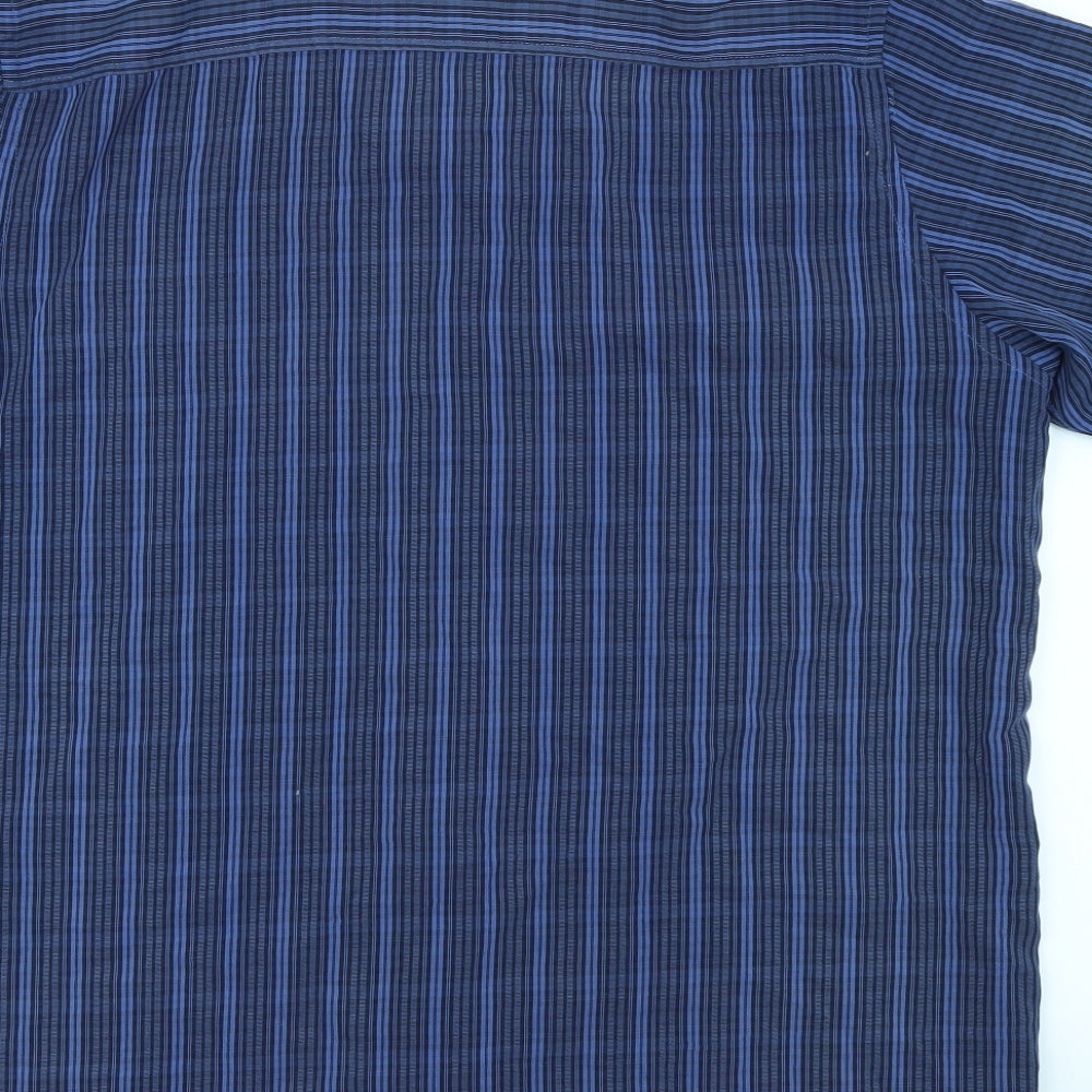 F&F Mens Blue Striped   Button-Up Size L