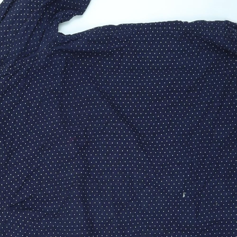 Minimum Mens Blue Polka Dot   Dress Shirt Size L