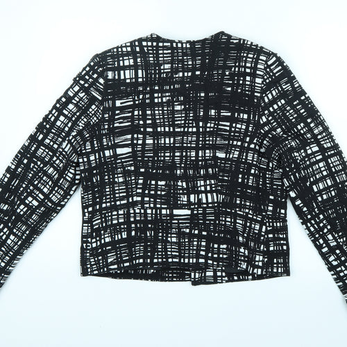 Primark Womens Black Check  Jacket Coatigan Size 12