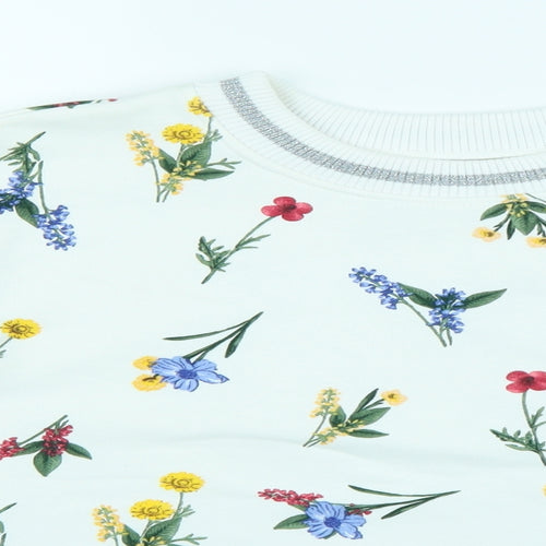 Limited Edition Womens White Floral  Pullover Jumper Size 10