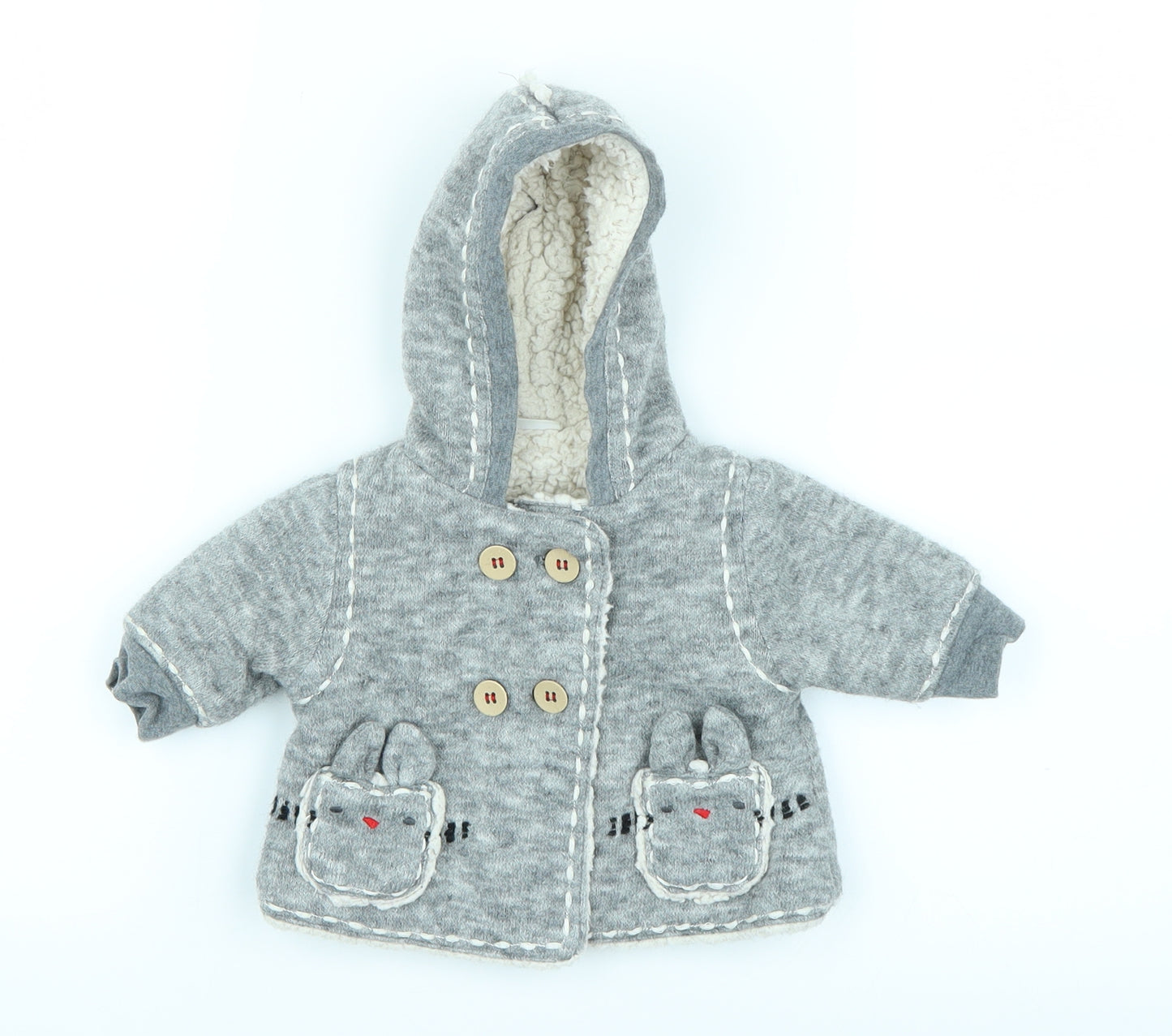 NEXT Baby Grey   Basic Coat Coatigan Size 0-3 Months