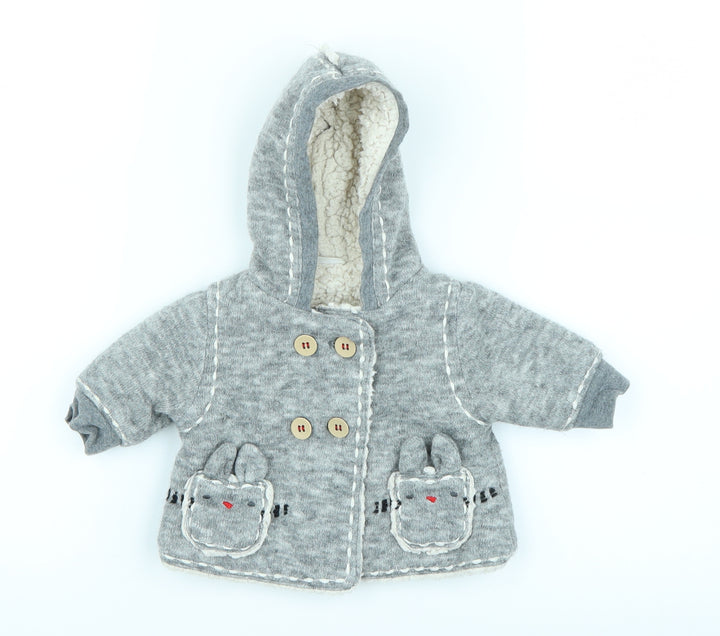 NEXT Baby Grey   Basic Coat Coatigan Size 0-3 Months
