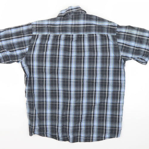 South Bay Mens Blue Plaid   Button-Up Size S