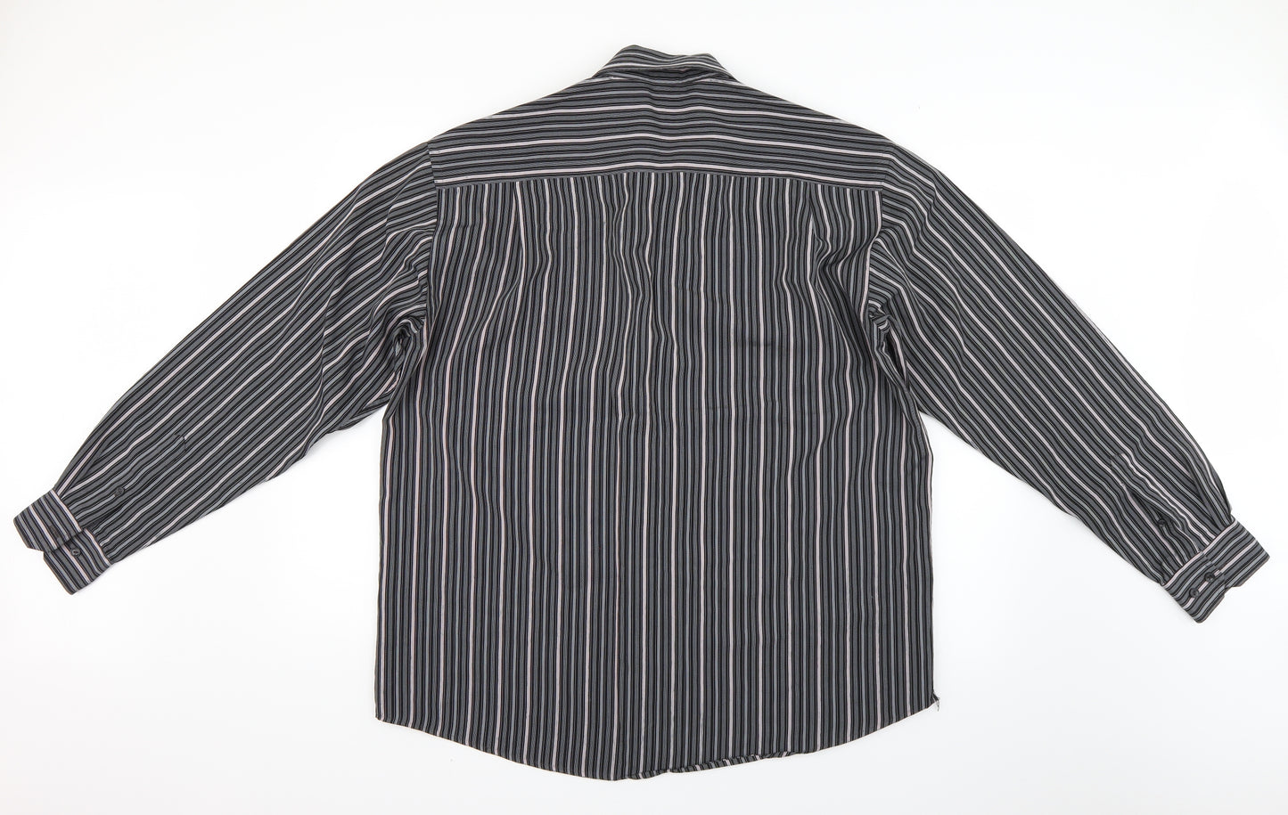 Oscar Mens Black Pinstripe   Dress Shirt Size 42