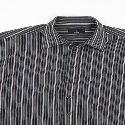 Oscar Mens Black Pinstripe   Dress Shirt Size 42