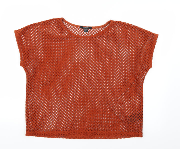 ESMARA Womens Orange Basic Blouse Size M