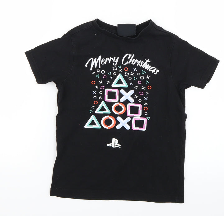 George Boys Black Basic T-Shirt Size 5-6 Years - Playstation