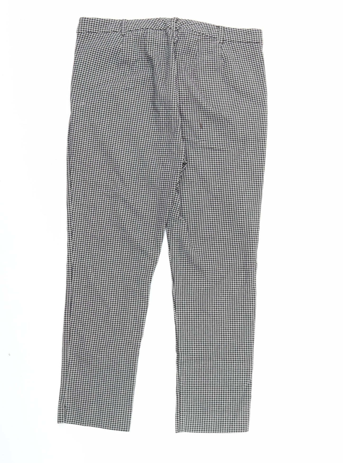 Marks and Spencer Womens Black Argyle/Diamond  Bloomer Trousers Size 14 L25.5 in