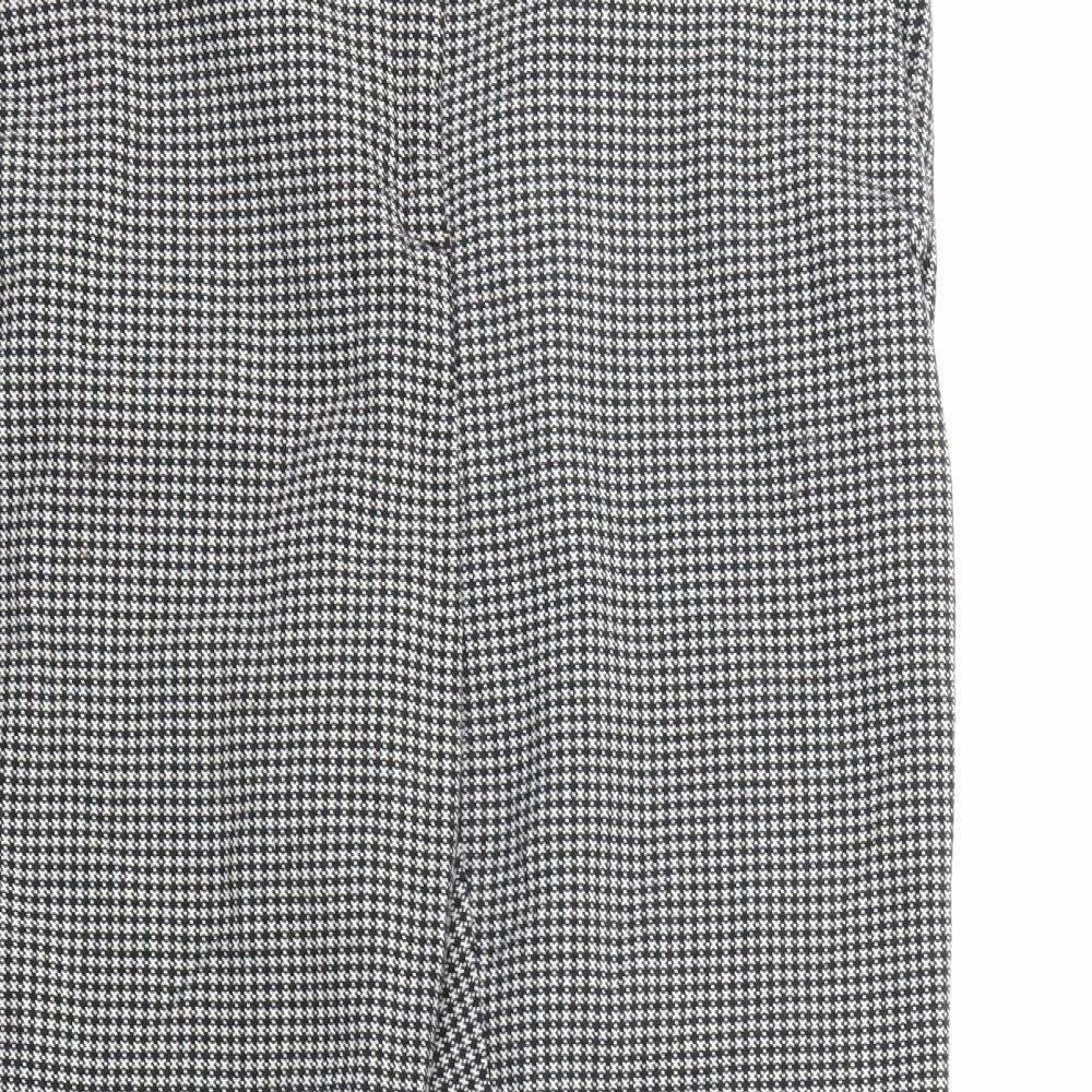 Marks and Spencer Womens Black Argyle/Diamond  Bloomer Trousers Size 14 L25.5 in