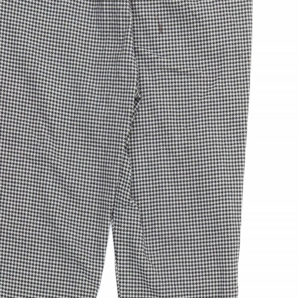 Marks and Spencer Womens Black Argyle/Diamond  Bloomer Trousers Size 14 L25.5 in