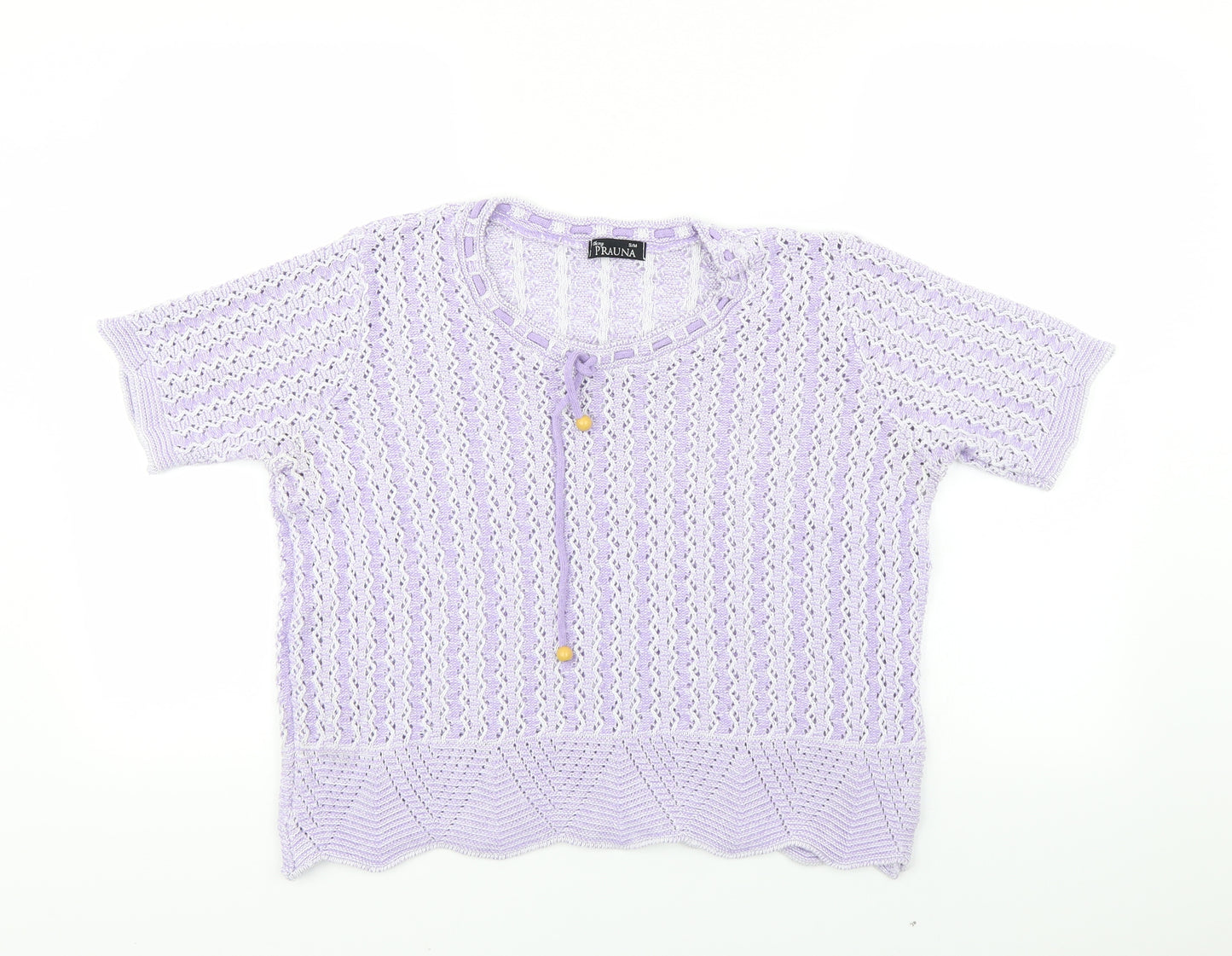 prauna Womens Purple Striped  Pullover Jumper Size S