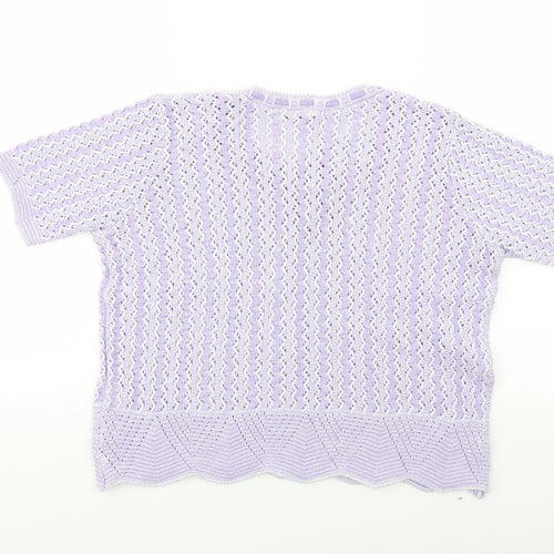 prauna Womens Purple Striped  Pullover Jumper Size S