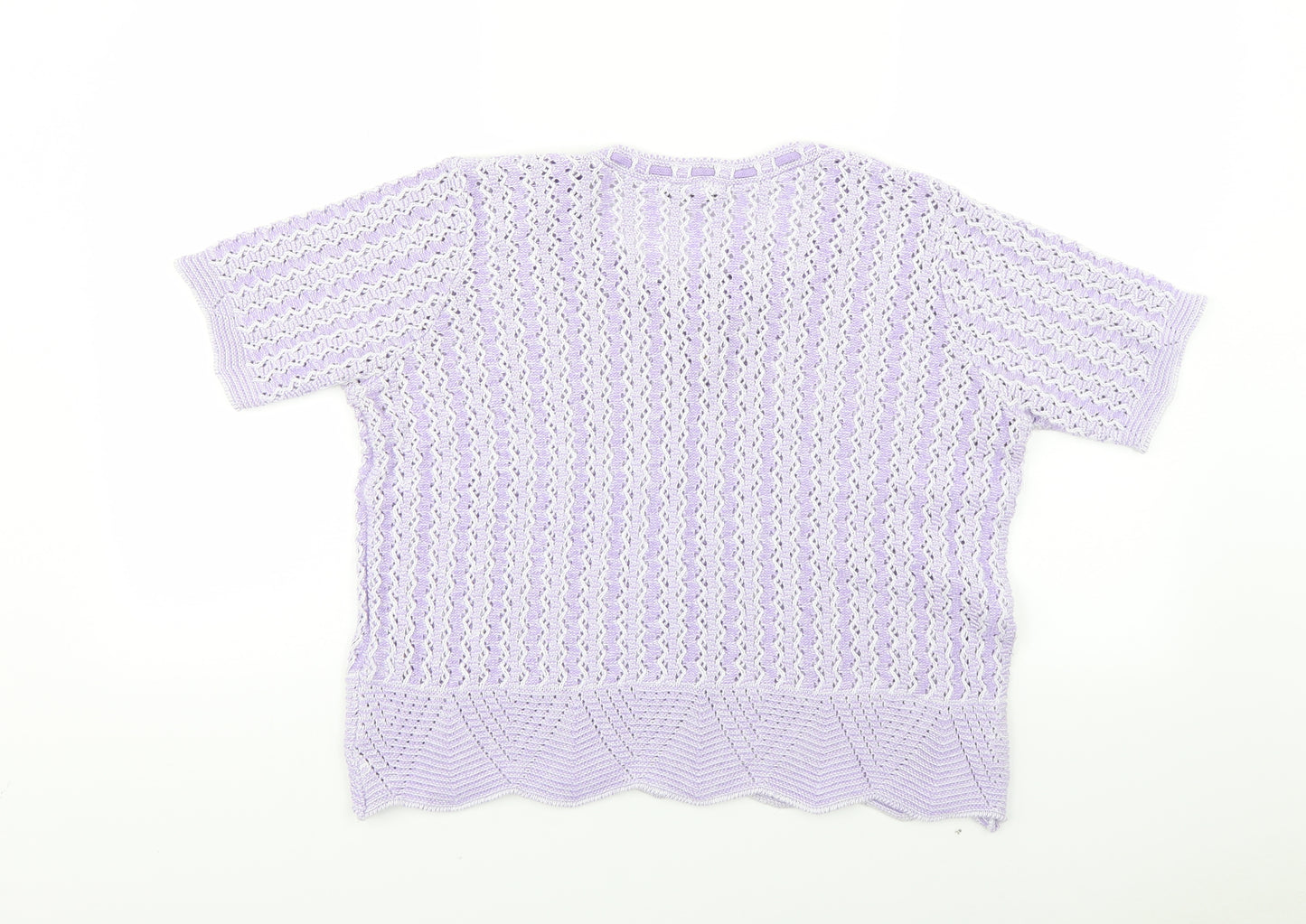 prauna Womens Purple Striped  Pullover Jumper Size S