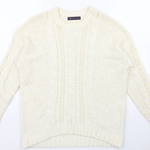 Marks and Spencer Womens White   Pullover Jumper Size M