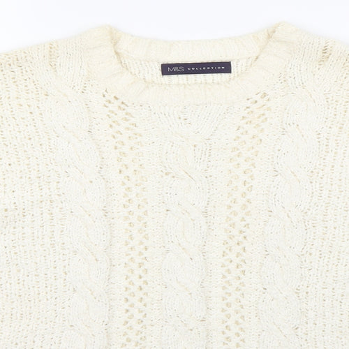 Marks and Spencer Womens White   Pullover Jumper Size M