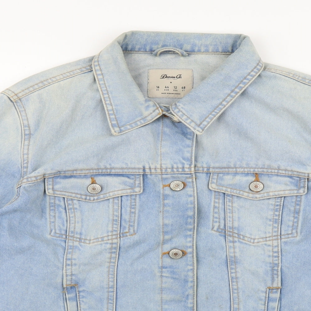 Denim & Co. Womens Blue   Jacket  Size 16