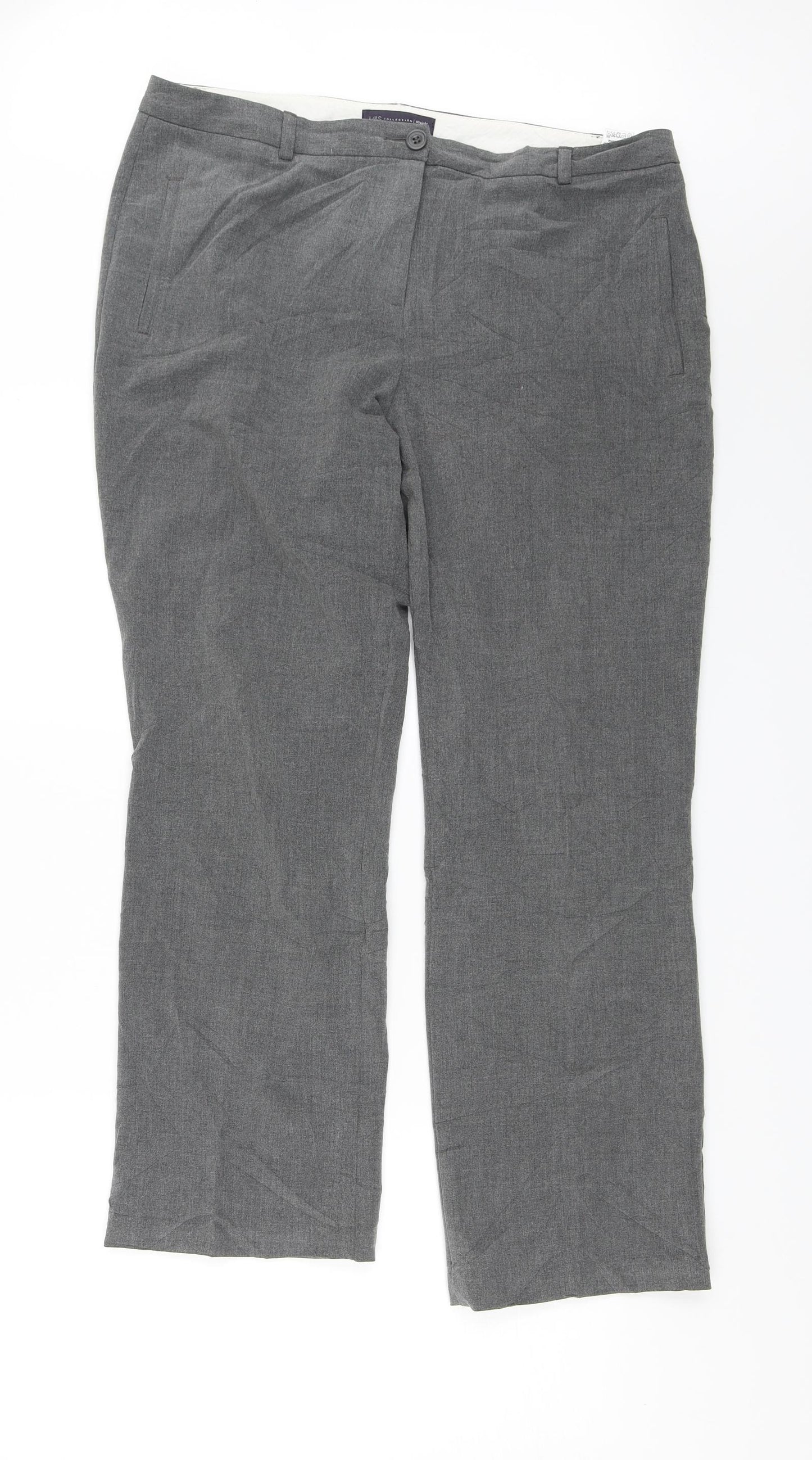 M&S Womens Grey   Dress Pants Trousers Size 14 L26 in