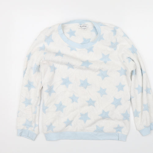Love to Lounge Womens White Solid  Top Pyjama Top Size M  - stars