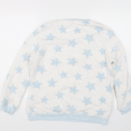 Love to Lounge Womens White Solid  Top Pyjama Top Size M  - stars