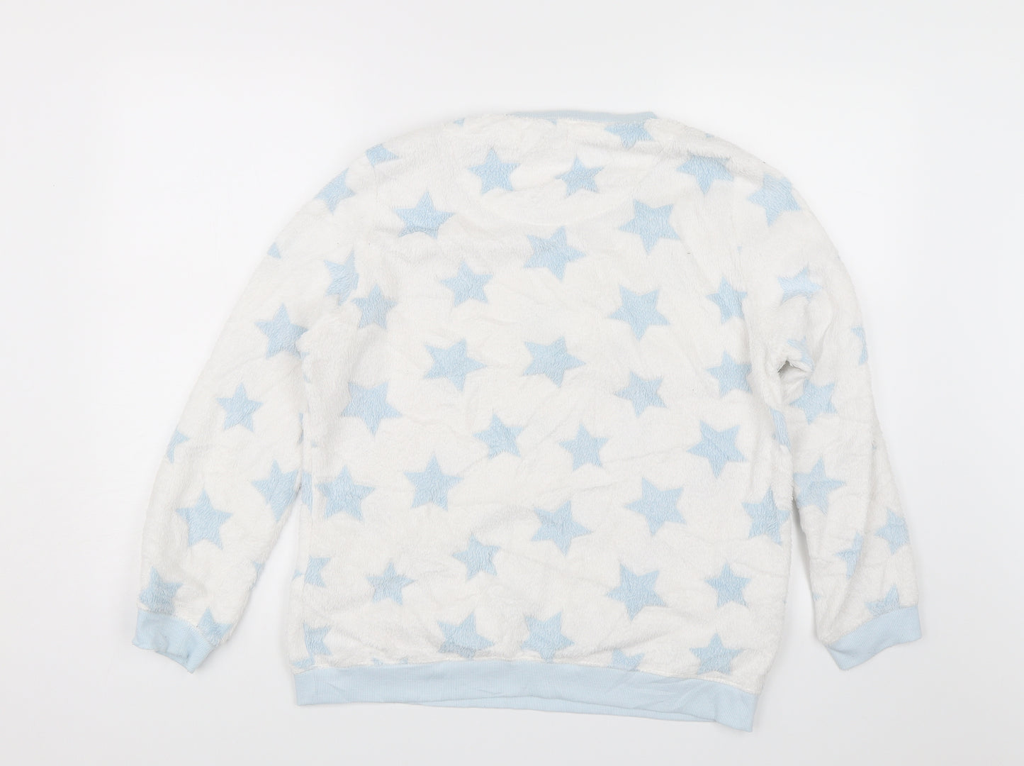 Love to Lounge Womens White Solid  Top Pyjama Top Size M  - stars