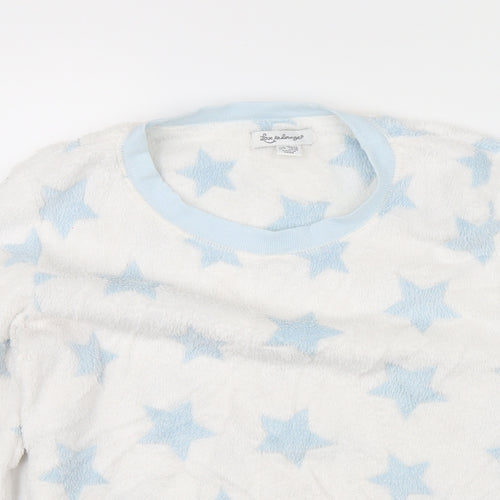 Love to Lounge Womens White Solid  Top Pyjama Top Size M  - stars