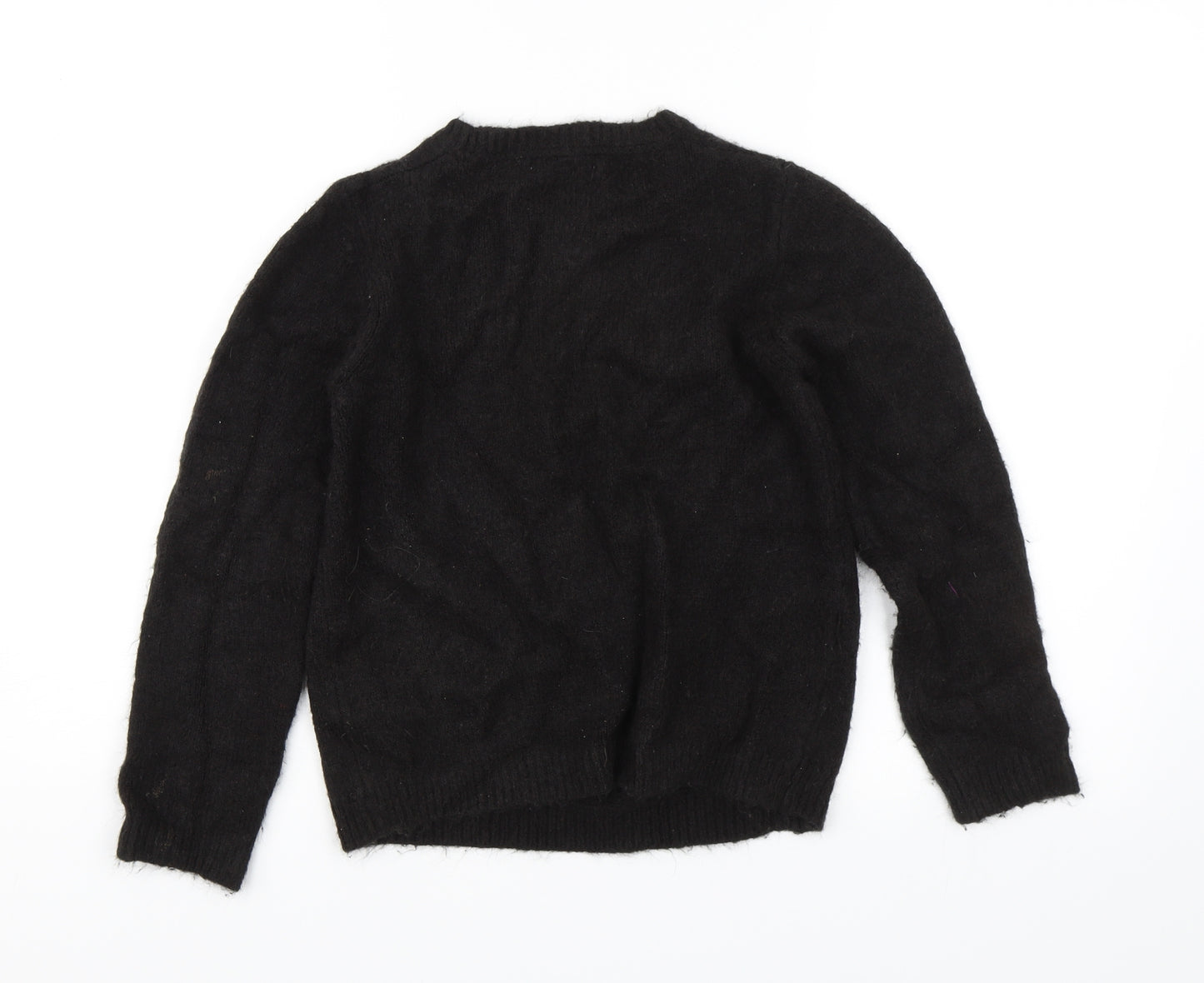 M&S Girls Black   Pullover Jumper Size 11-12 Years  - Heart