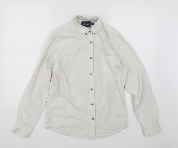 Topman Mens White Button-Up Size S