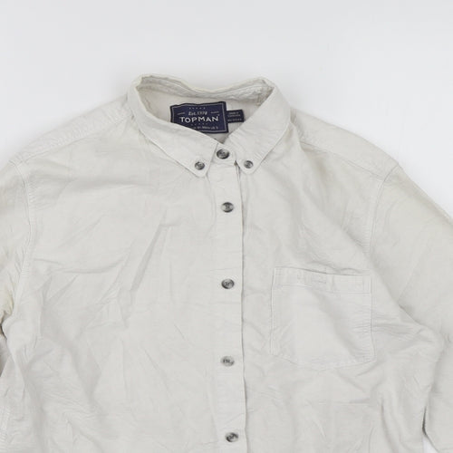 Topman Mens White    Button-Up Size S
