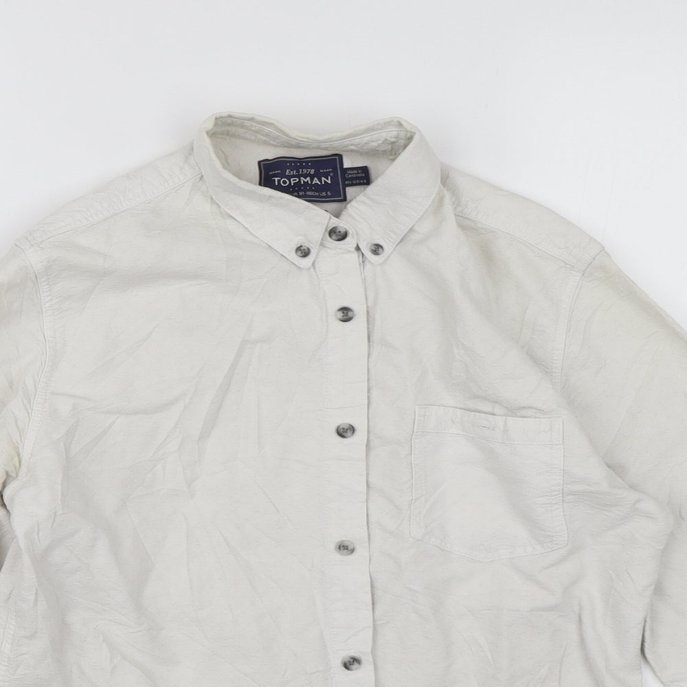 Topman Mens White    Button-Up Size S