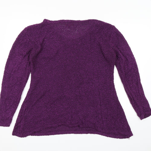 Joe Browns Womens Purple Floral  Pullover Jumper Size 18
