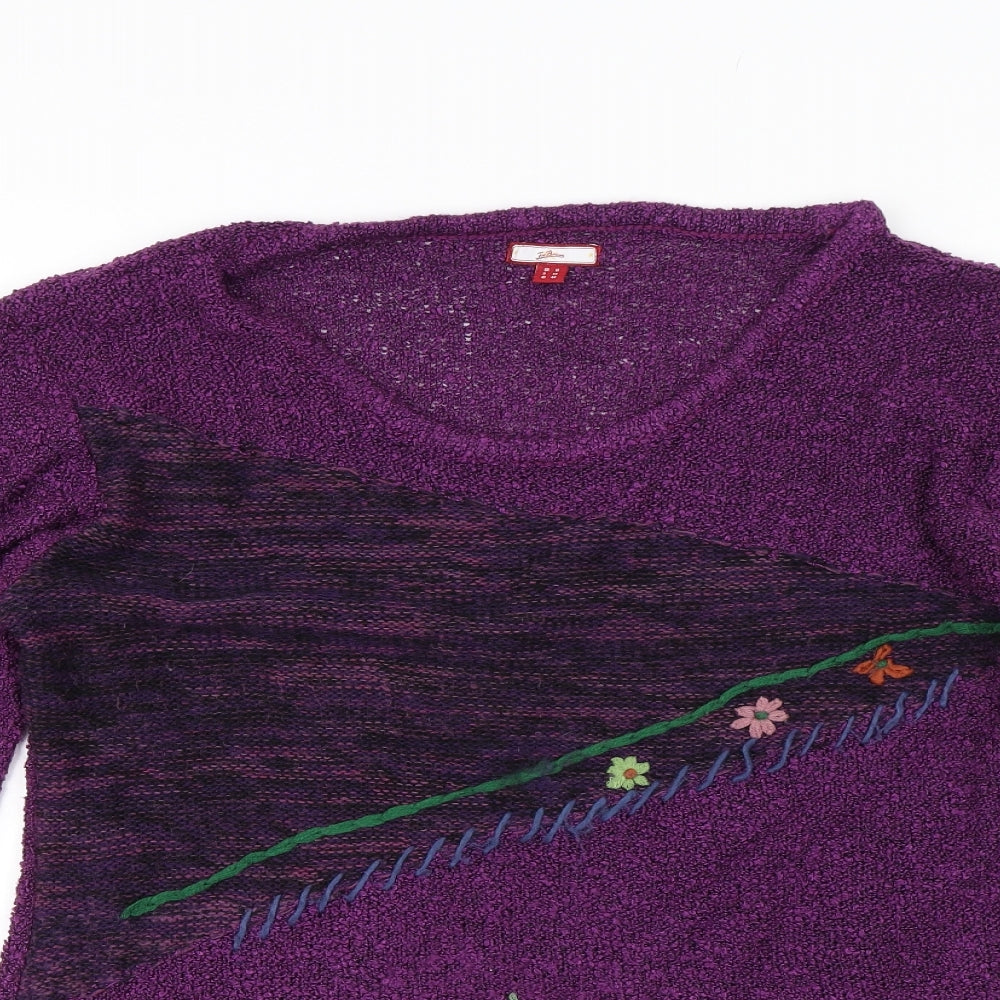 Joe Browns Womens Purple Floral  Pullover Jumper Size 18