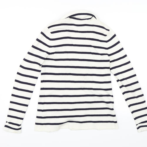 M&S Womens White Striped  Jacket  Size 10
