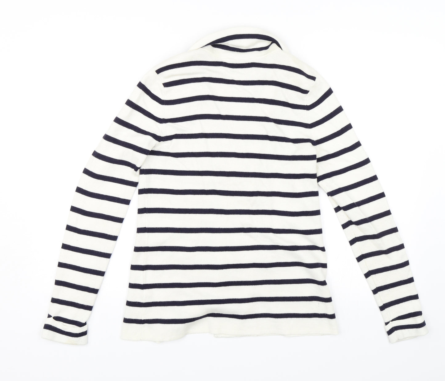M&S Womens White Striped  Jacket  Size 10