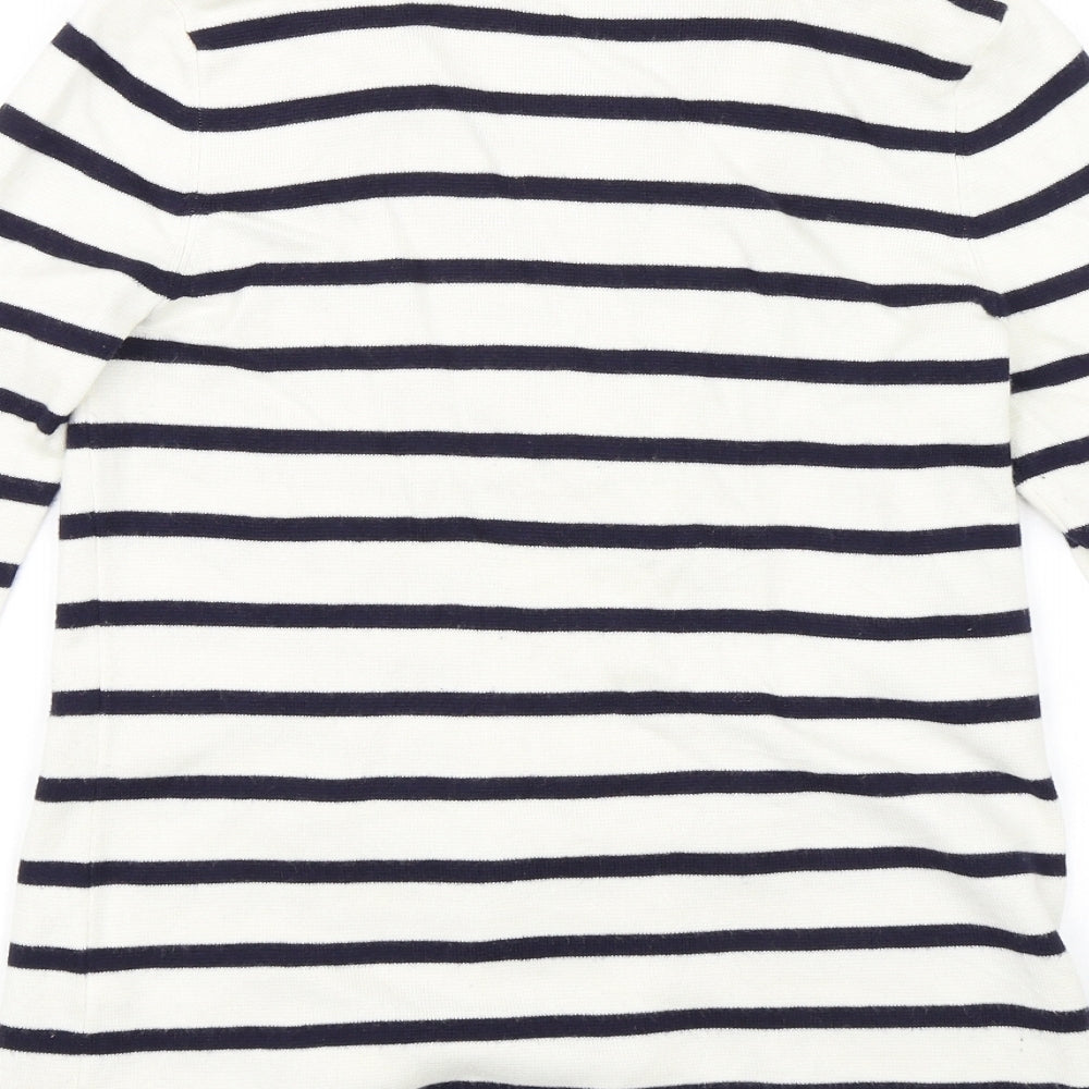 M&S Womens White Striped  Jacket  Size 10