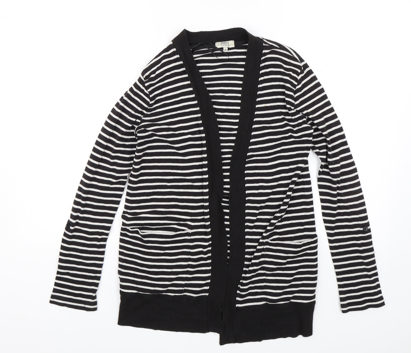 Papaya Womens Black Striped  Jacket  Size 8