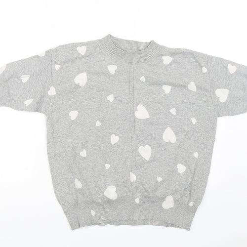 M&S Womens Grey   Basic Blouse Size M  - Hearts