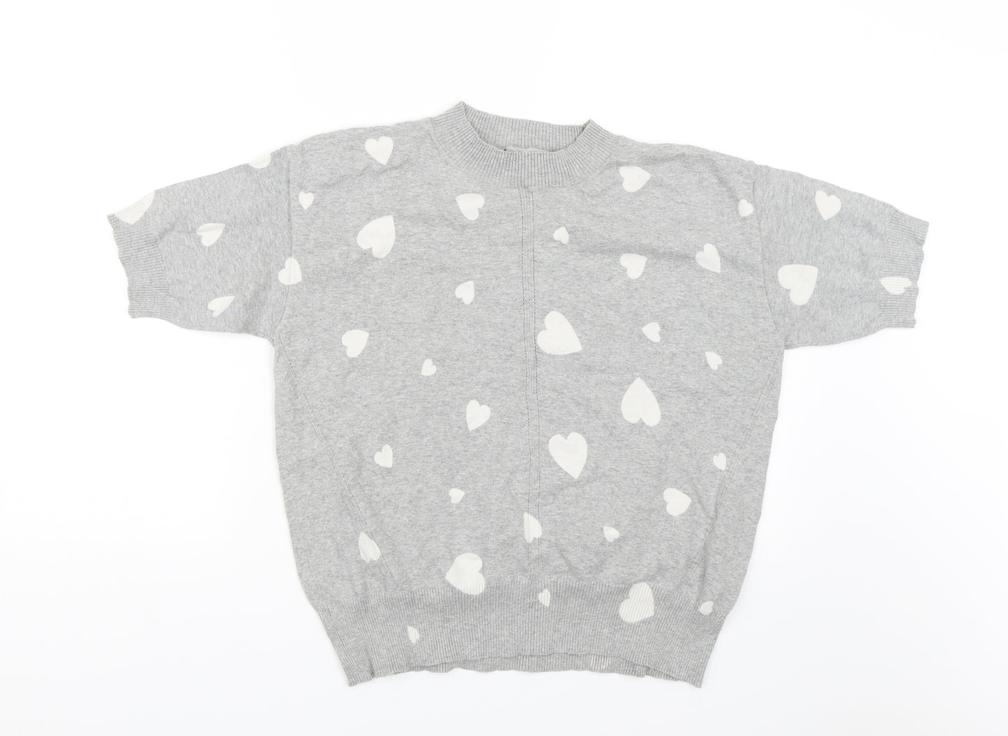 M&S Womens Grey   Basic Blouse Size M  - Hearts