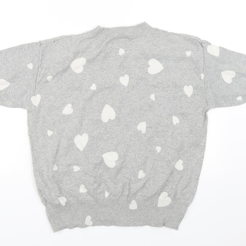 M&S Womens Grey   Basic Blouse Size M  - Hearts