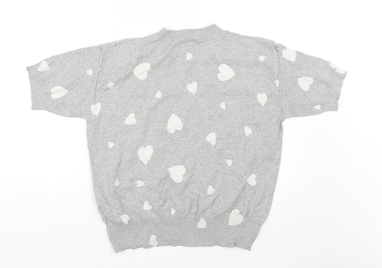 M&S Womens Grey   Basic Blouse Size M  - Hearts
