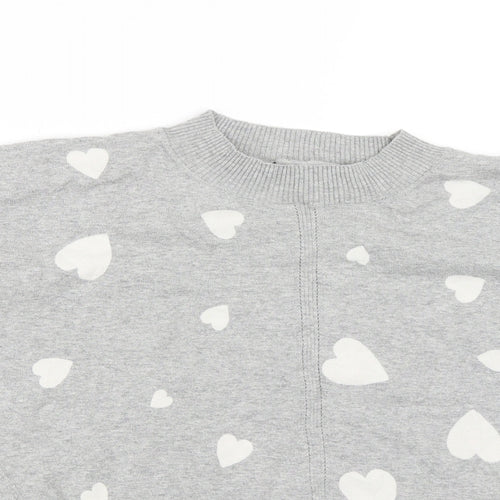 M&S Womens Grey   Basic Blouse Size M  - Hearts