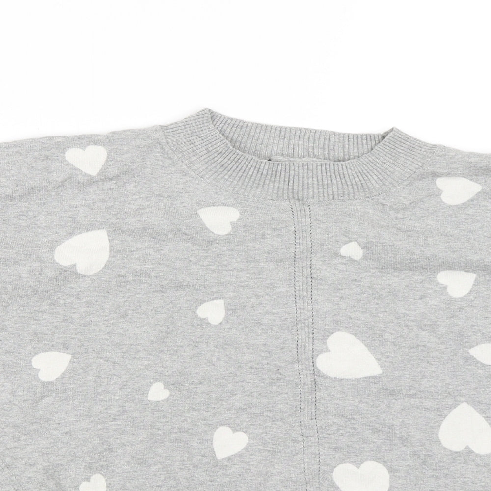 M&S Womens Grey   Basic Blouse Size M  - Hearts