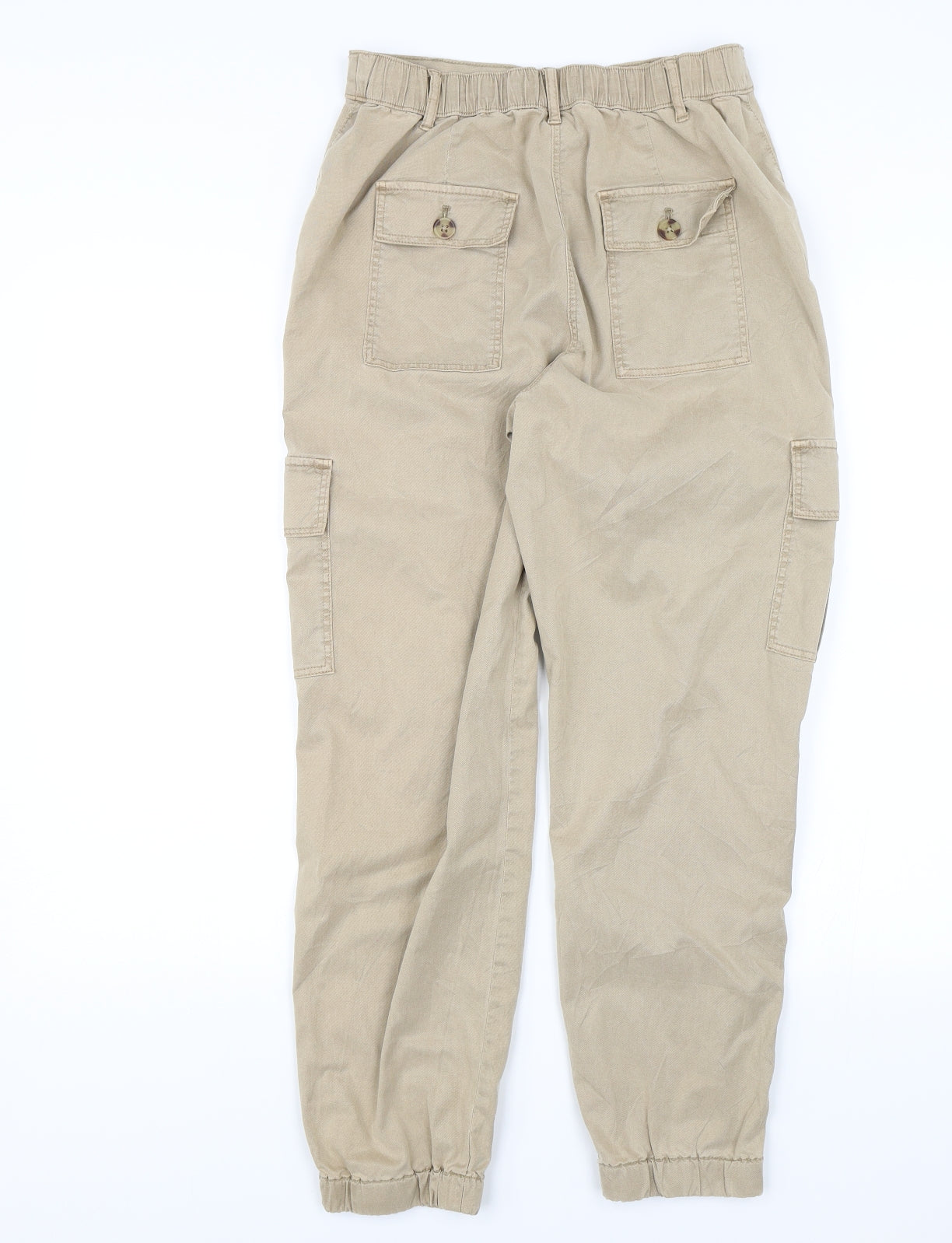 M&S Womens Beige   Cargo Trousers Size 8 L26 in